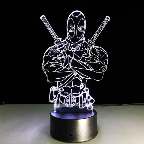 Deadpool Figure Light 3D