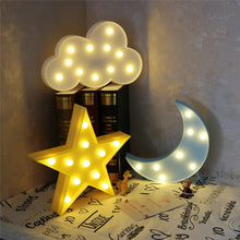 Load image into Gallery viewer, Lovely Cloud Star Moon LED 3D Light Night Light