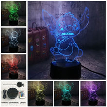Load image into Gallery viewer, Cartoon Stitch 3D LED Night Light 7 Color
