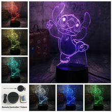 Load image into Gallery viewer, Cartoon Stitch 3D LED Night Light 7 Color