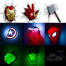 Load image into Gallery viewer, Marvel avengers LED wall lamp