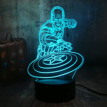 Load image into Gallery viewer, The Avengers Captain America Night Light 3D
