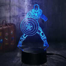 Load image into Gallery viewer, The Avengers Captain America Night Light 3D