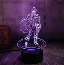 Load image into Gallery viewer, The Avengers Captain America Night Light 3D