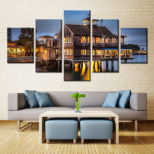 Load image into Gallery viewer, The Light Night Seaside Buildings Poster