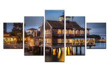 Load image into Gallery viewer, The Light Night Seaside Buildings Poster